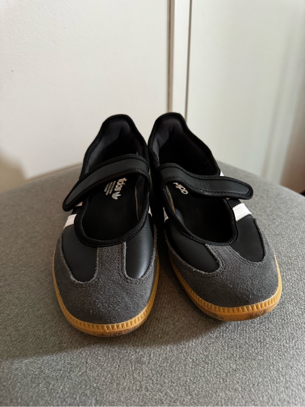 adidas Samba Mary Jane Sneakers - Black/White with Gum Sole - Picture 3 of 10